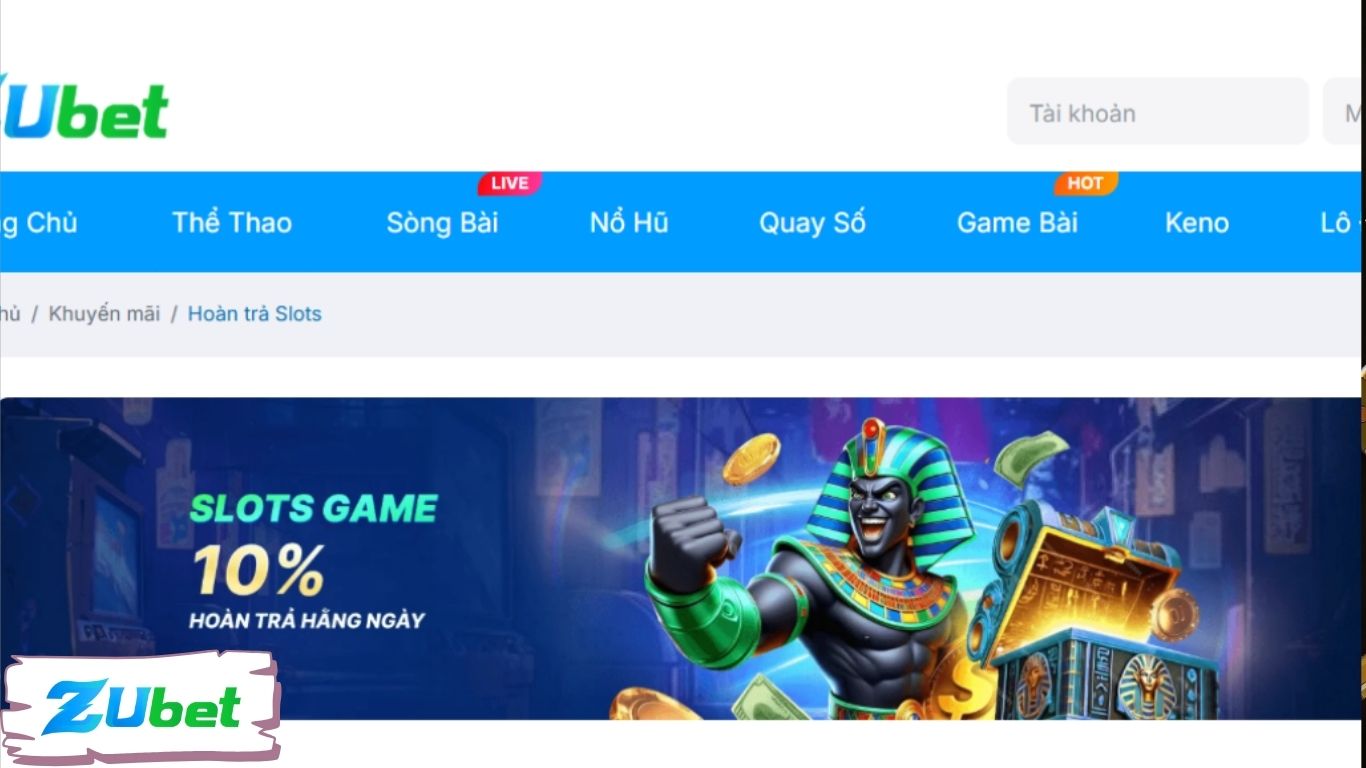 Giới thiệu chương trình hoàn trả slot trên nhà cái Zubet. Giới thiệu chương trình hoàn trả slot trên nhà cái Zubet.